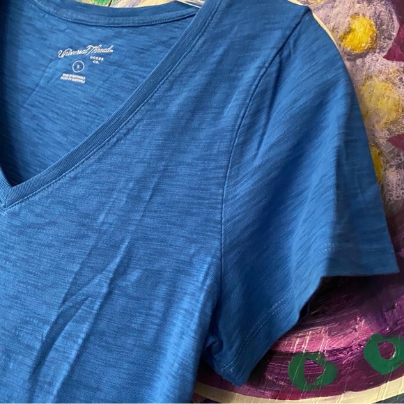 Woman’s Beautiful Blue V Neck Short Sleeve Long Tee Shirt Dress NWT - Picture 7 of 13